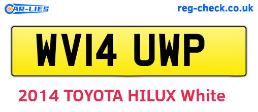 WV14UWP are the vehicle registration plates.