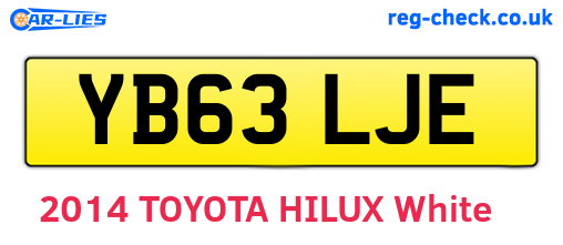 YB63LJE are the vehicle registration plates.