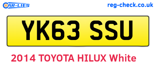 YK63SSU are the vehicle registration plates.