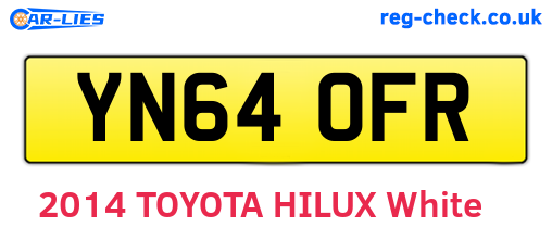 YN64OFR are the vehicle registration plates.
