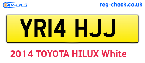 YR14HJJ are the vehicle registration plates.