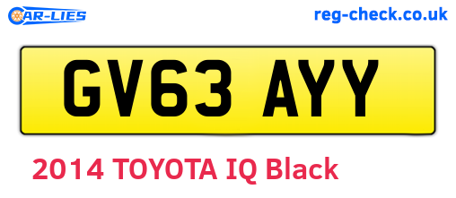 GV63AYY are the vehicle registration plates.