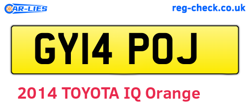 GY14POJ are the vehicle registration plates.