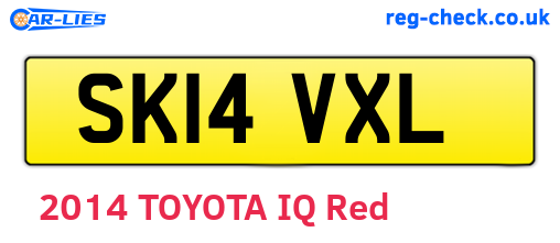 SK14VXL are the vehicle registration plates.