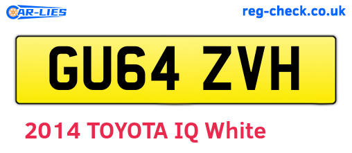 GU64ZVH are the vehicle registration plates.