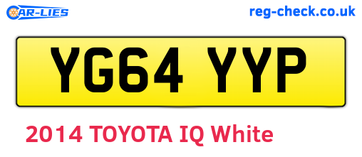 YG64YYP are the vehicle registration plates.