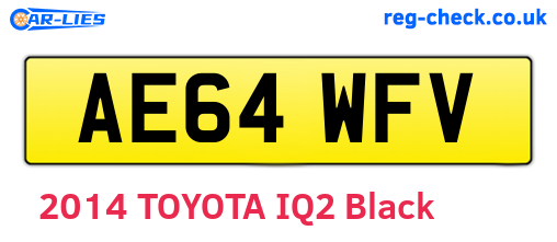 AE64WFV are the vehicle registration plates.