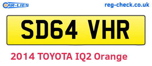 SD64VHR are the vehicle registration plates.