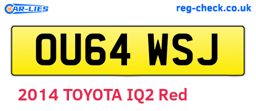 OU64WSJ are the vehicle registration plates.