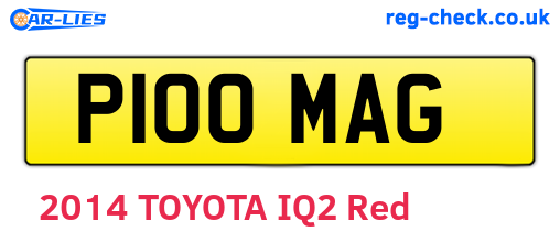 P100MAG are the vehicle registration plates.