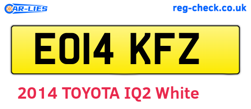 EO14KFZ are the vehicle registration plates.