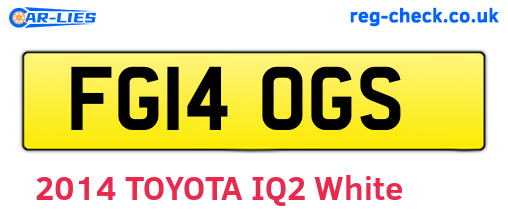 FG14OGS are the vehicle registration plates.