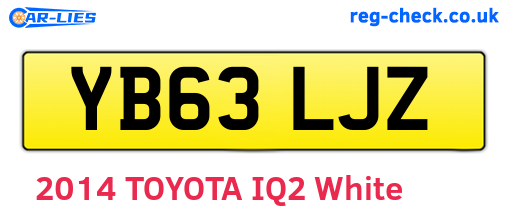 YB63LJZ are the vehicle registration plates.