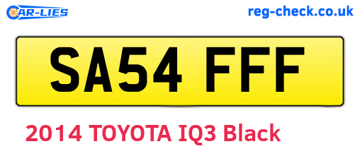 SA54FFF are the vehicle registration plates.
