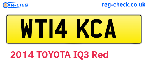 WT14KCA are the vehicle registration plates.