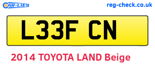 L33FCN are the vehicle registration plates.