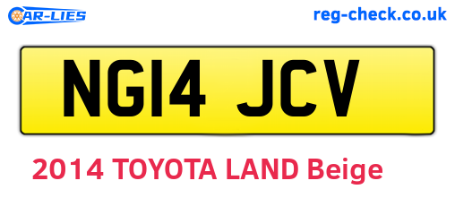NG14JCV are the vehicle registration plates.