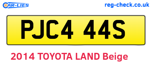 PJC444S are the vehicle registration plates.