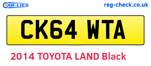 CK64WTA are the vehicle registration plates.