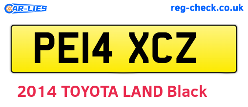 PE14XCZ are the vehicle registration plates.