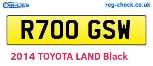 R700GSW are the vehicle registration plates.