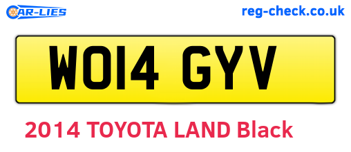 WO14GYV are the vehicle registration plates.