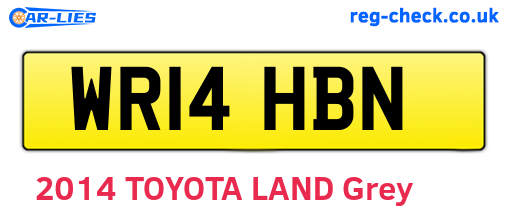 WR14HBN are the vehicle registration plates.