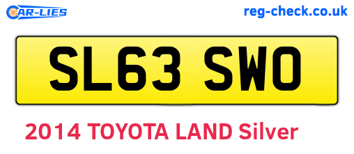 SL63SWO are the vehicle registration plates.
