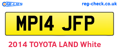 MP14JFP are the vehicle registration plates.