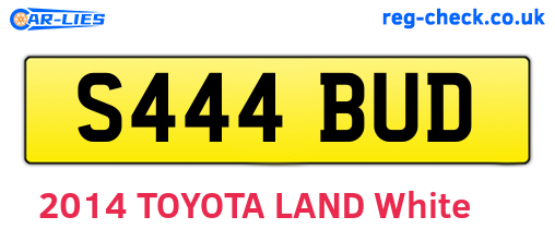 S444BUD are the vehicle registration plates.