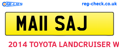 MA11SAJ are the vehicle registration plates.