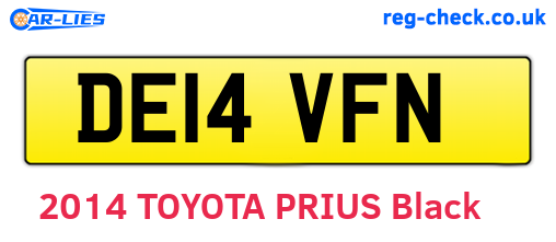 DE14VFN are the vehicle registration plates.