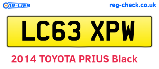 LC63XPW are the vehicle registration plates.