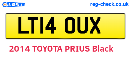 LT14OUX are the vehicle registration plates.