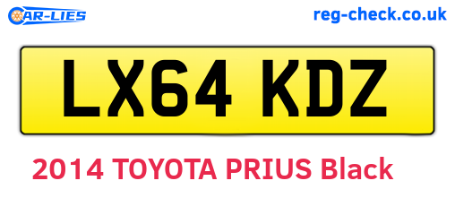 LX64KDZ are the vehicle registration plates.