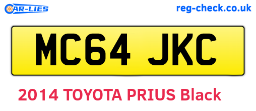 MC64JKC are the vehicle registration plates.