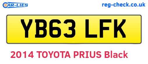 YB63LFK are the vehicle registration plates.