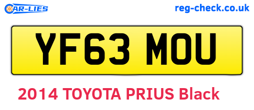YF63MOU are the vehicle registration plates.