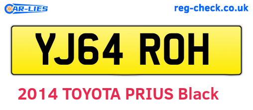 YJ64ROH are the vehicle registration plates.