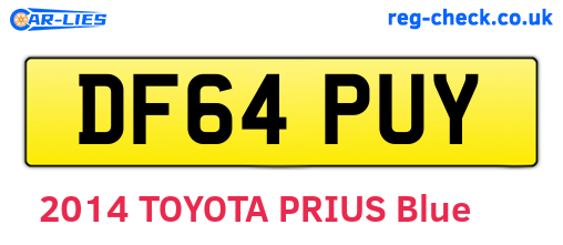 DF64PUY are the vehicle registration plates.