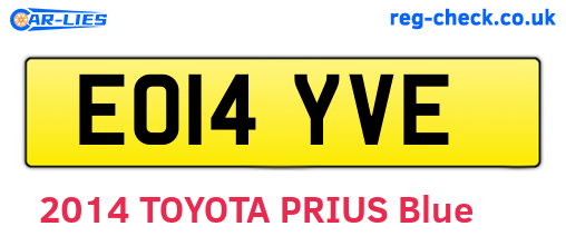 EO14YVE are the vehicle registration plates.