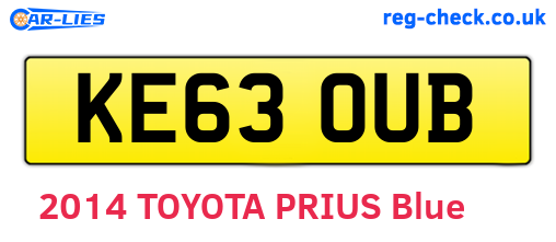 KE63OUB are the vehicle registration plates.