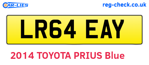 LR64EAY are the vehicle registration plates.