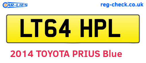 LT64HPL are the vehicle registration plates.