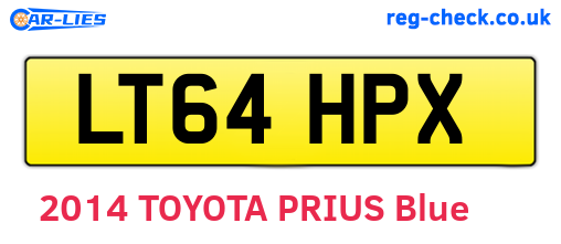 LT64HPX are the vehicle registration plates.