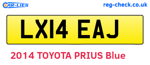 LX14EAJ are the vehicle registration plates.
