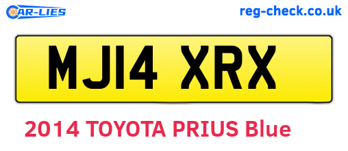 MJ14XRX are the vehicle registration plates.