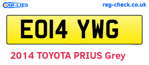EO14YWG are the vehicle registration plates.