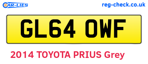 GL64OWF are the vehicle registration plates.