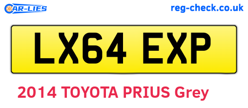 LX64EXP are the vehicle registration plates.